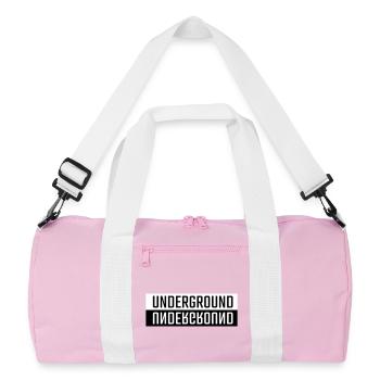 Background double font - Recycled Duffel Bag - pink/white - Front