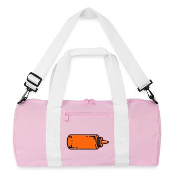 Sauce Bottle BBQ Grilling Ketchup Food Truck - Recycled Duffel Bag - pink/white - Front