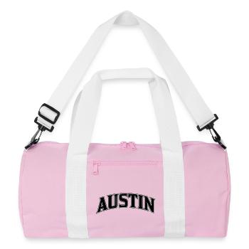 AUSTIN Arc Schriftzug Print - Recycelte Duffel Bag - Rosa/Weiß - Vorne
