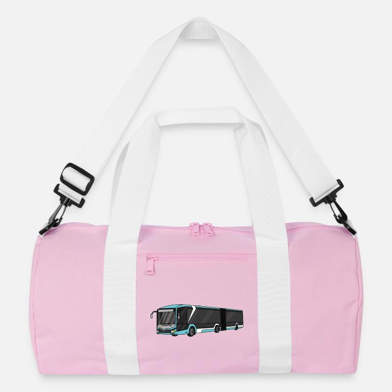 Bus, Schulbus, Busfahrer - Recycelte Duffel Bag - Rosa/Weiß