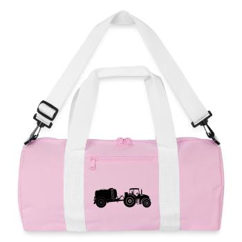 Tracteur avec citerne vautour - Sac de sport recyclé - rose/blanc - Devant