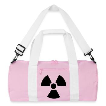 Radioactive Symbol - Recycled Duffel Bag - pink/white - Front