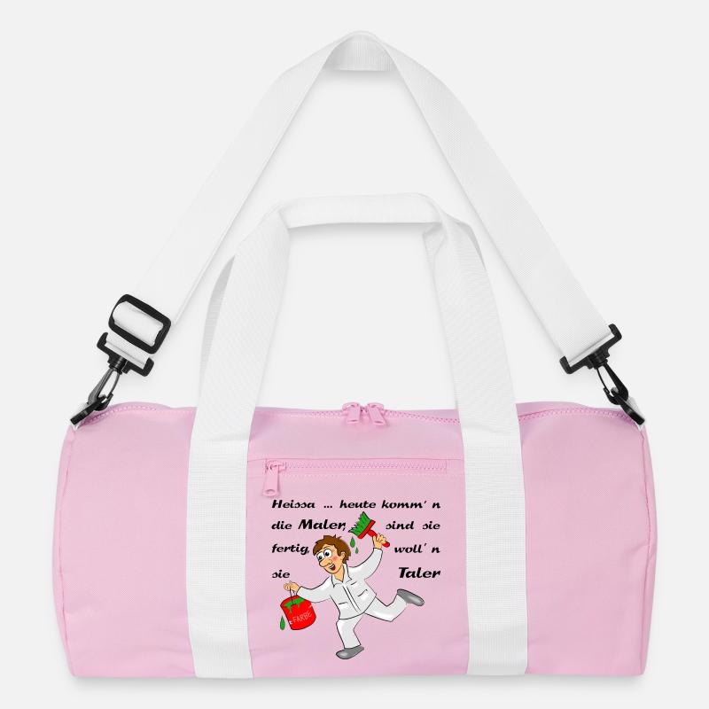 maler handwerk - Recycelte Duffel Bag - Rosa/Weiß