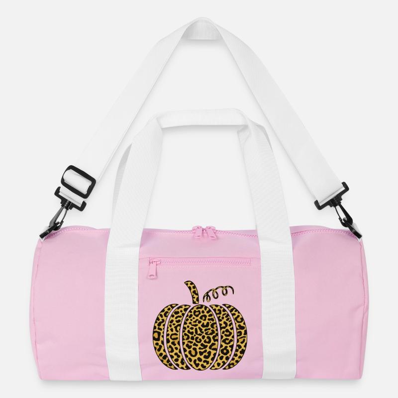 Pumpkin Leopard Tee | Fall Halloween Spotted Shirt Recycled Duffel Bag