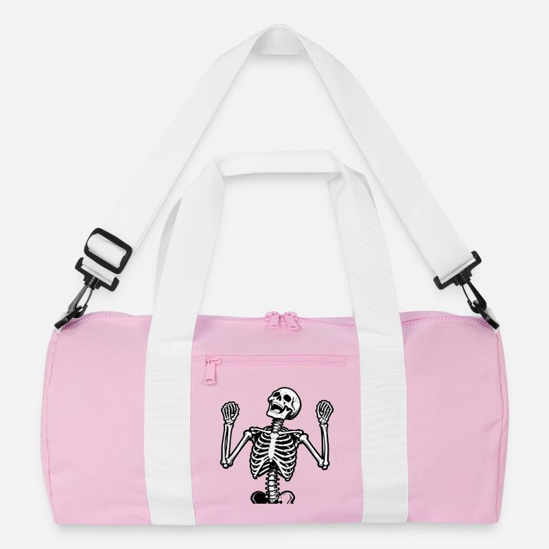 Skelett - Recycelte Duffel Bag - Rosa/Weiß