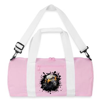 Eagle Head Color Splash - Recycled Duffel Bag - pink/white - Front
