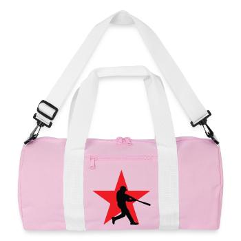 Baseball – Sport - Recycelte Duffel Bag - Rosa/Weiß - Vorne