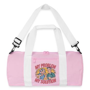 ICU Nurse My Problem My Pictogram Dad Acute Care - Recycled Duffel Bag - pink/white - Front