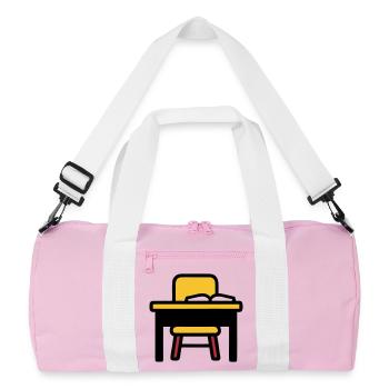 Schulbank Tisch Lernen Prüfungen - Recycelte Duffel Bag - Rosa/Weiß - Vorne