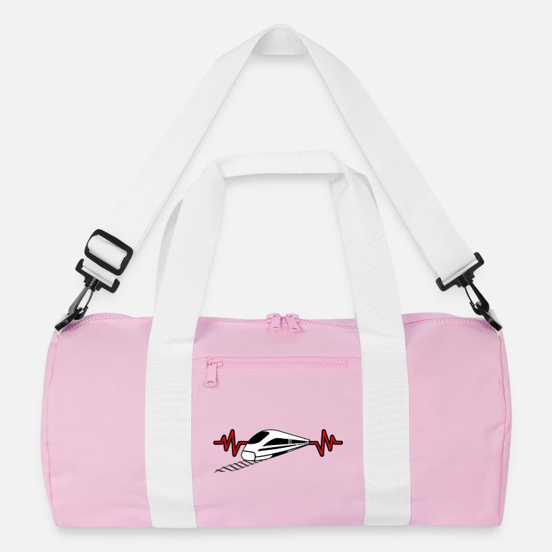 Heartbeat with train - railway worker, train driver design Recycled Duffel Bag