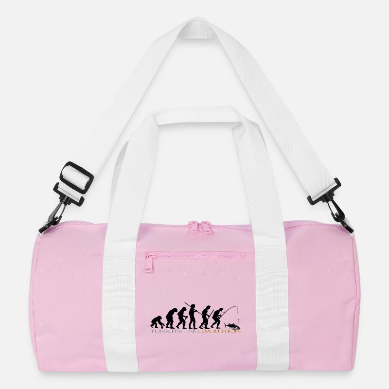 EVOLUTION DES ANGELNS - Recycelte Duffel Bag - Rosa/Weiß