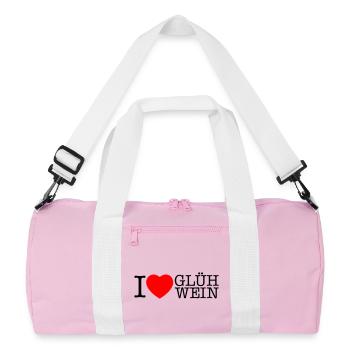 I love Glühwein Weihnachten Spruch - Recycelte Duffel Bag - Rosa/Weiß - Vorne