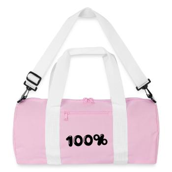 100% - Recycelte Duffel Bag - Rosa/Weiß - Vorne