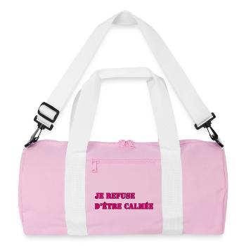 ICH WEIGERE MICH, MICH BERUHIGEN ZU LASSEN - Recycelte Duffel Bag - Rosa/Weiß - Vorne