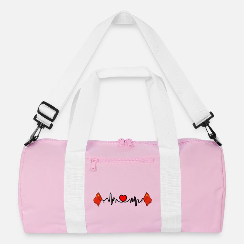 Herzfrequenz Cardio Flagge China Recycelte Duffel Bag