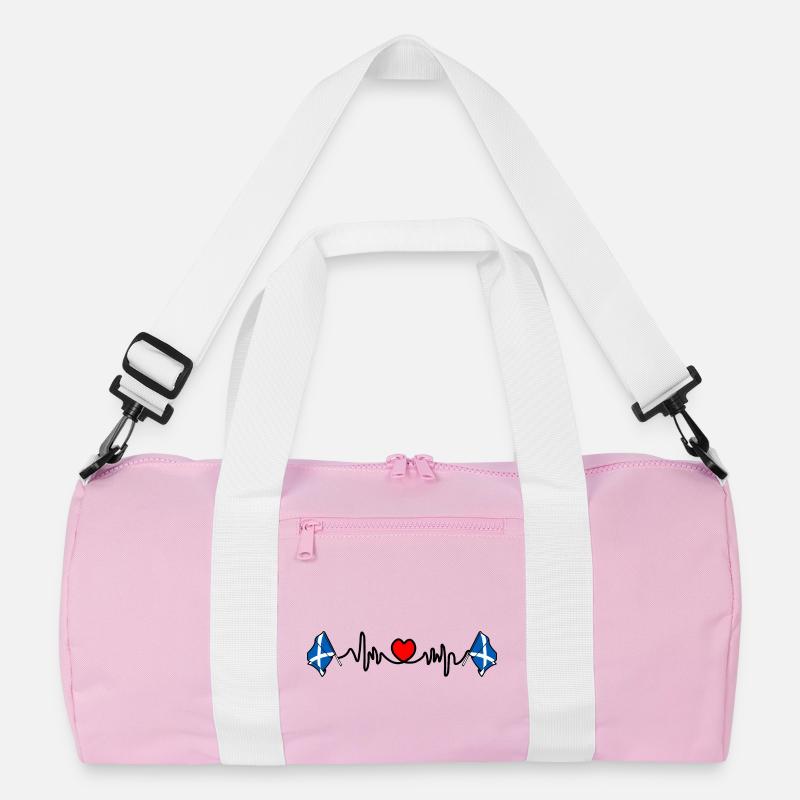 Herzfrequenz-Cardio für Schottland - Recycelte Duffel Bag - Rosa/Weiß