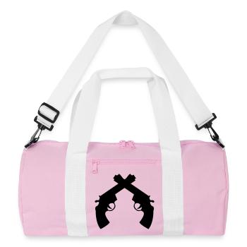 Polizist / Justiz / Polizei / Gewehr - Recycelte Duffel Bag - Rosa/Weiß - Vorne
