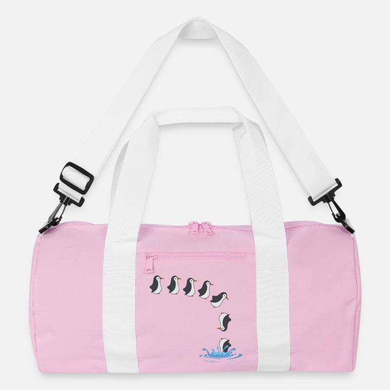 Pinguin T-Shirt - Recycelte Duffel Bag - Rosa/Weiß