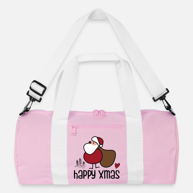 Schlichter Weihnachts-Santa mit Sack - Recycelte Duffel Bag - Rosa/Weiß