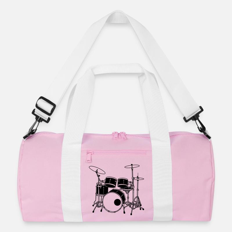Drumset - Recycelte Duffel Bag - Rosa/Weiß