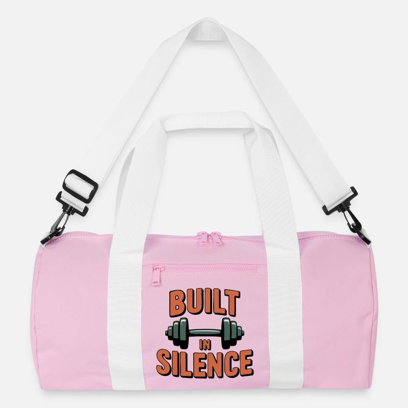 Eingebaute Stille - Recycelte Duffel Bag - Rosa/Weiß