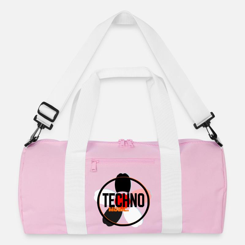 Techno Music Circle Logo - Recycelte Duffel Bag - Rosa/Weiß