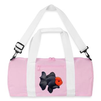 Grade Black Oranda with Red Head HQ Goldfish - Recycled Duffel Bag - pink/white - Front