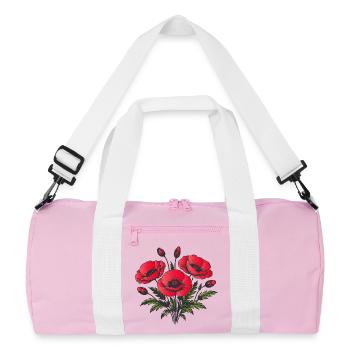 Motifs naturels floraux rouges de pavots - Sac de sport recyclé - rose/blanc - Devant