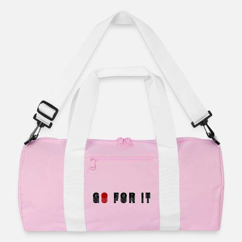 GO FOR IT - Recycelte Duffel Bag - Rosa/Weiß