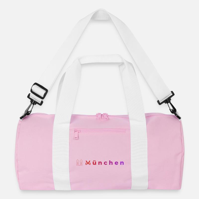 München Nachtleuchten - Recycelte Duffel Bag - Rosa/Weiß