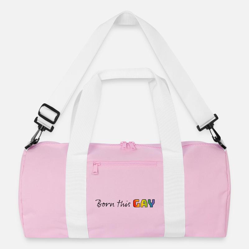 Rainbow born this gay Recycled Duffel Bag
