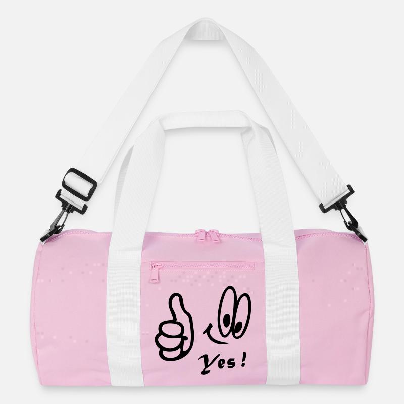 Number One , Yes, Comic - Recycelte Duffel Bag - Rosa/Weiß