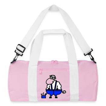 Craftsman's sheep, hero of labor - Recycled Duffel Bag - pink/white - Front