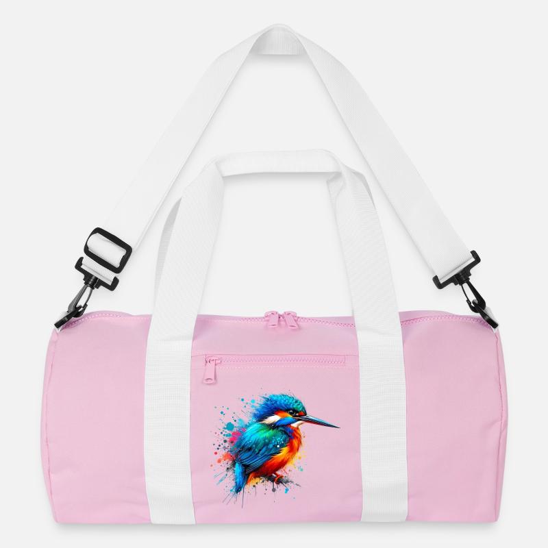 Eisvogel - Recycelte Duffel Bag - Rosa/Weiß
