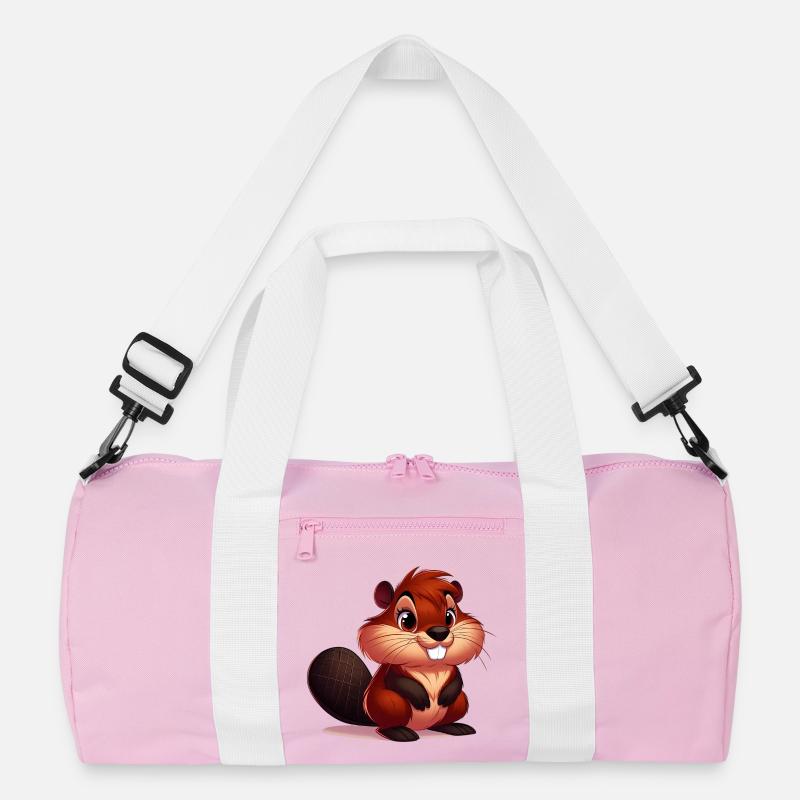 Bieber - Recycelte Duffel Bag - Rosa/Weiß