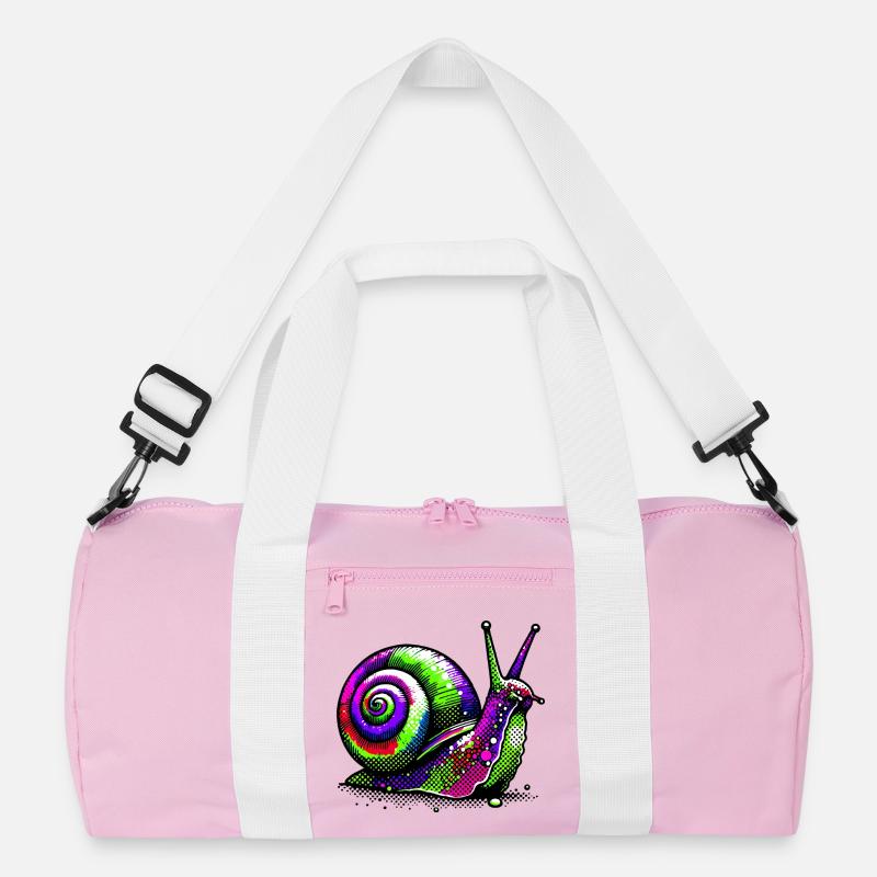 Schnecke - Recycelte Duffel Bag - Rosa/Weiß