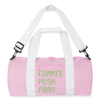 Software Developer Entwickler Geek Shirt - Recycelte Duffel Bag - Rosa/Weiß - Vorne