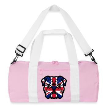 Union Jack Bulldoggen-Porträt - Recycelte Duffel Bag - Rosa/Weiß - Vorne
