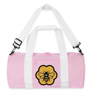 bee heart honeycomb beekeeping nature conservation beekeeper - Recycled Duffel Bag - pink/white - Front