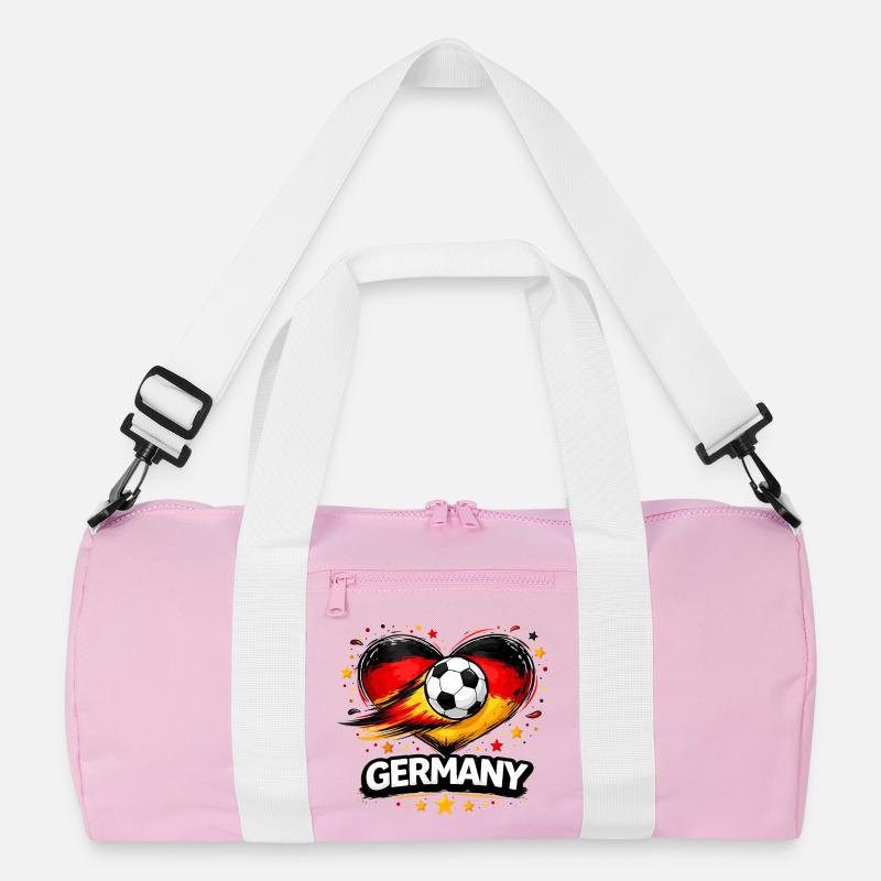 Deutschland Fußball Herz Grafik - Recycelte Duffel Bag - Rosa/Weiß