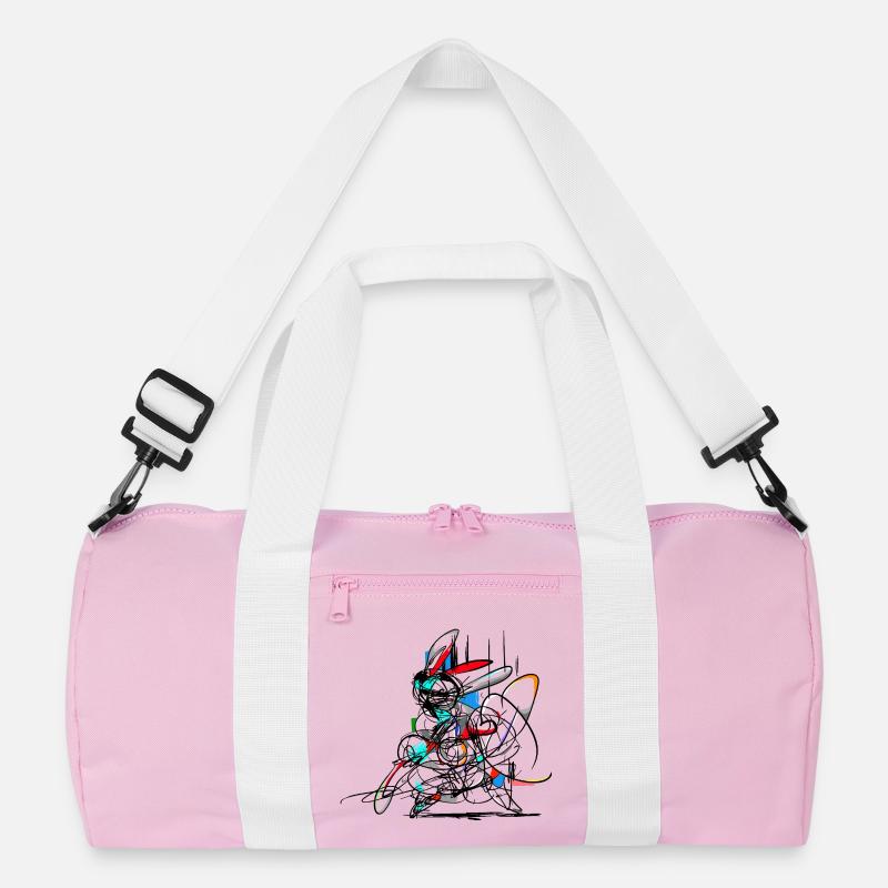 Easter Bunny/ Abstract Recycled Duffel Bag