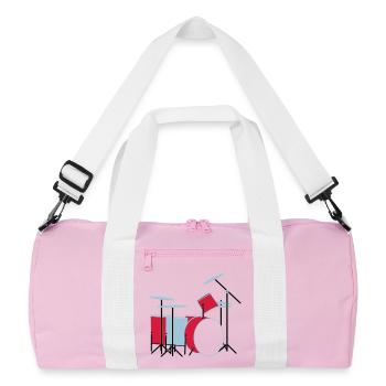 coloured_drums - Recycelte Duffel Bag - Rosa/Weiß - Vorne