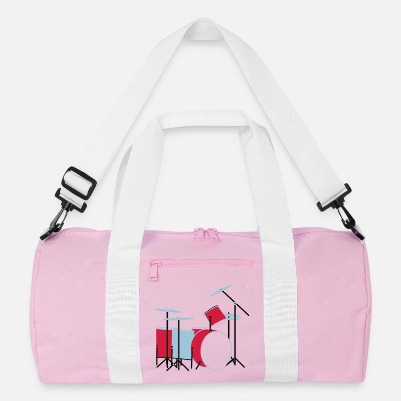 coloured_drums - Recycelte Duffel Bag - Rosa/Weiß