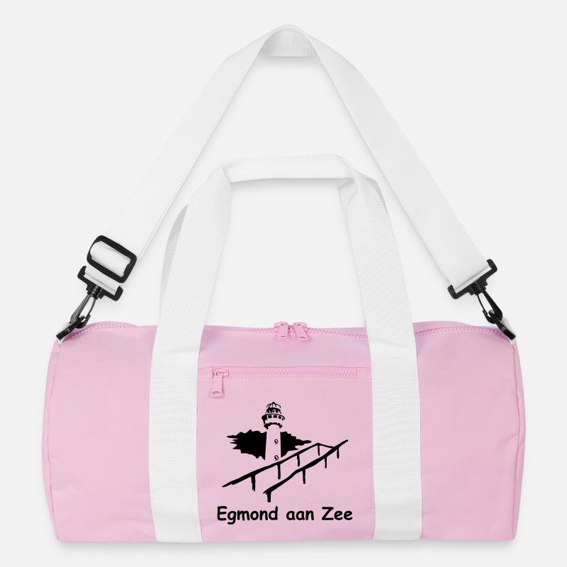 Egmond aan Zee Leuchtturm - Recycelte Duffel Bag - Rosa/Weiß