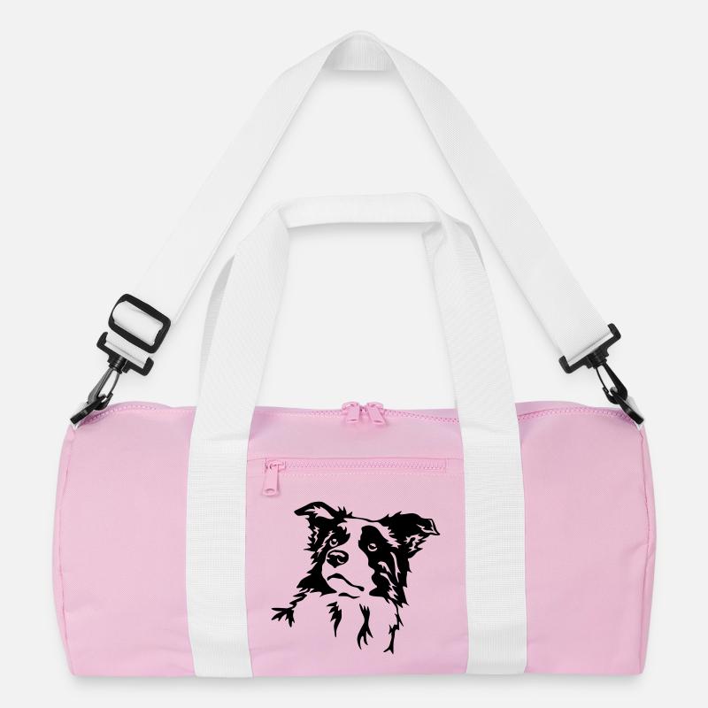 Border Collie head Recycled Duffel Bag