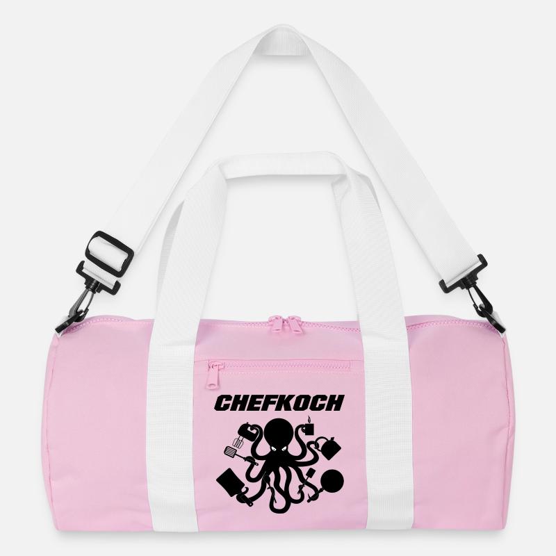 Chefkoch Oktopus - Recycelte Duffel Bag - Rosa/Weiß