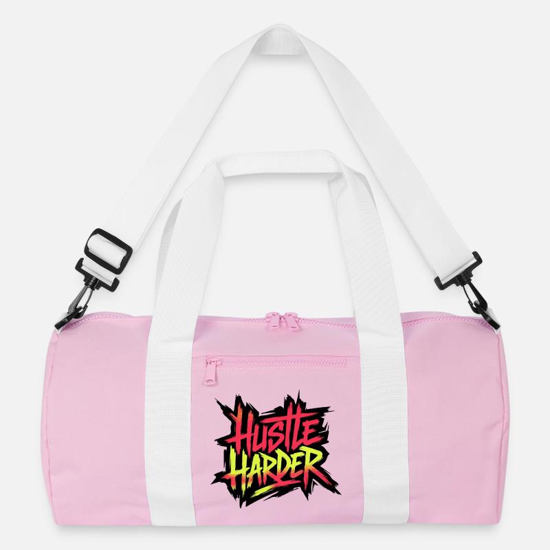 Hustle Harder Neon-Graffiti Recycelte Duffel Bag