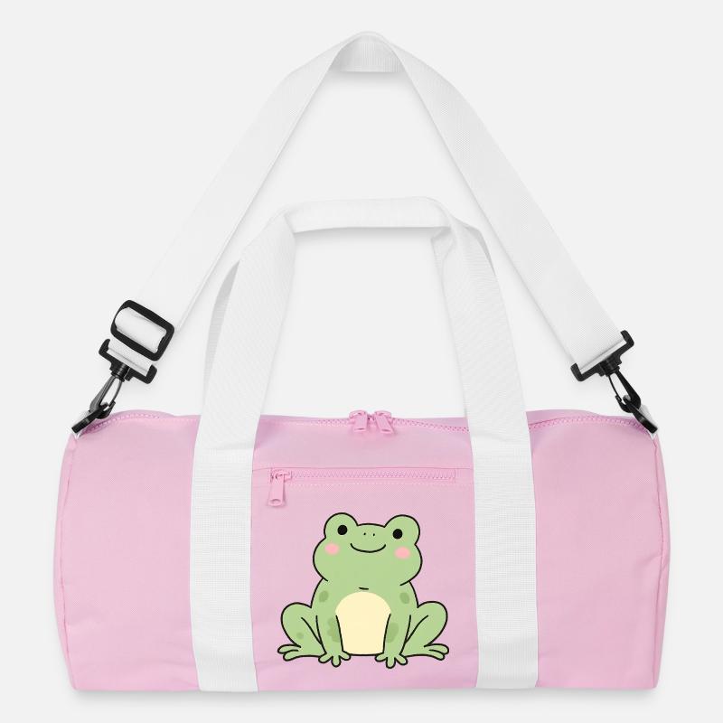 Cuddly Frog Green Charm Toad Frog Design Recycled Duffel Bag