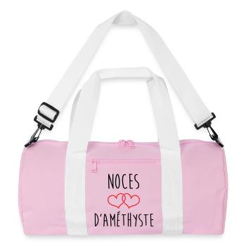 Amethyst-Hochzeit 48 Jahre Ehe - Recycelte Duffel Bag - Rosa/Weiß - Vorne