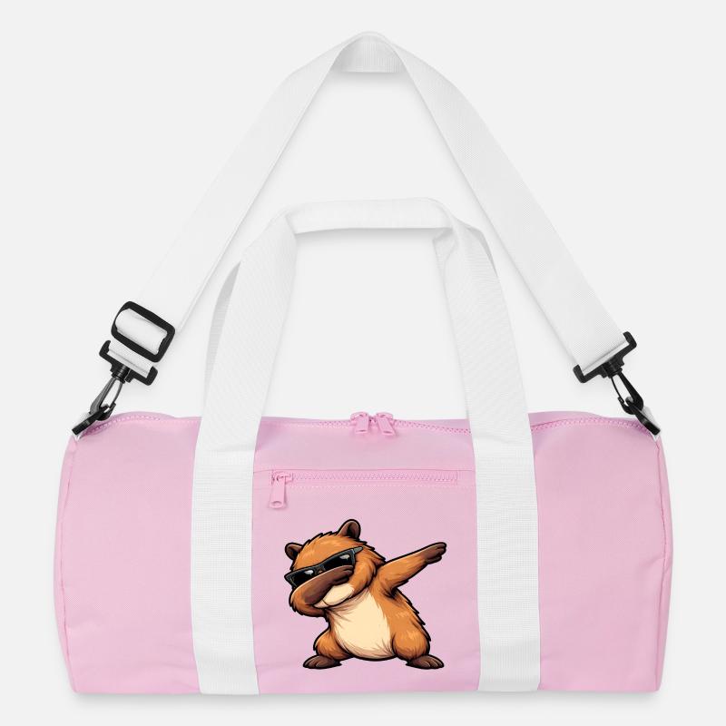 Dabbing Capybara - Recycelte Duffel Bag - Rosa/Weiß